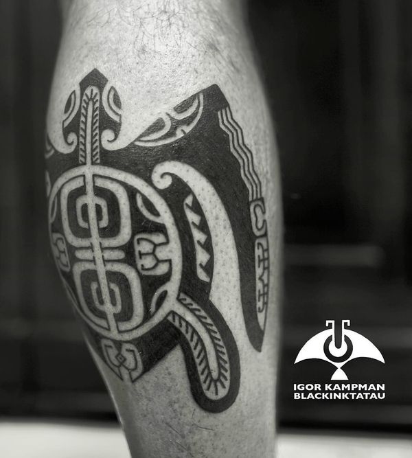 Sea Turtle Tattoo in Tribal Style Turtle Tattoos Tattoo on skin