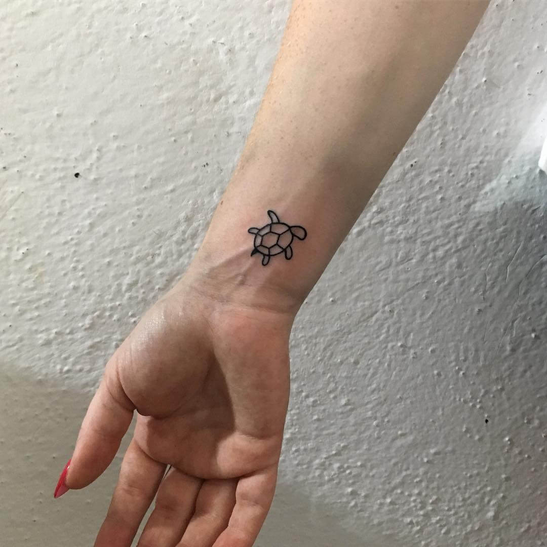 Simple Turtle on Inner Wrist Turtle Tattoos Tattoo on skin