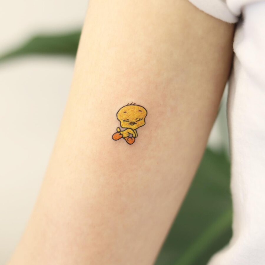 Adorable Tweety Tattoo for Cartoon Lovers Tattoo on skin