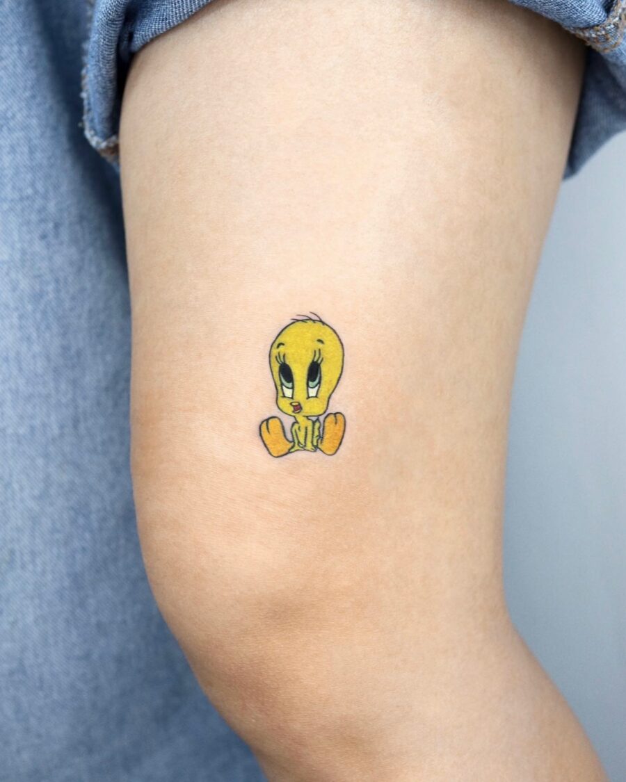 Charming Tweety Bird Tattoo on Arm Tattoo on skin