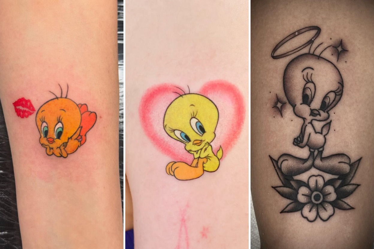 35+ Tweety Tattoo Ideas Channeling Whimsical Looney Tunes Charm Featured 3-Panel Lookbook Collage