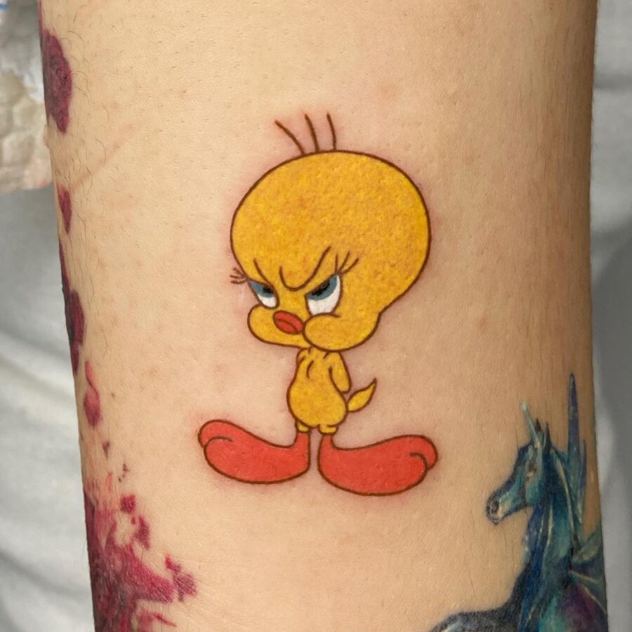 Vibrant Tweety Tattoo Full of Personality Tattoo on skin