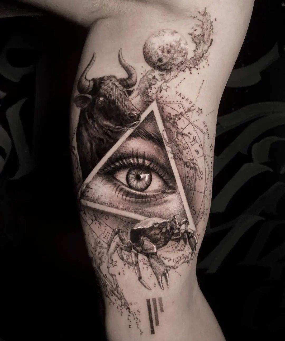 Cancer And Virgo Tattoo Tattoo on skin
