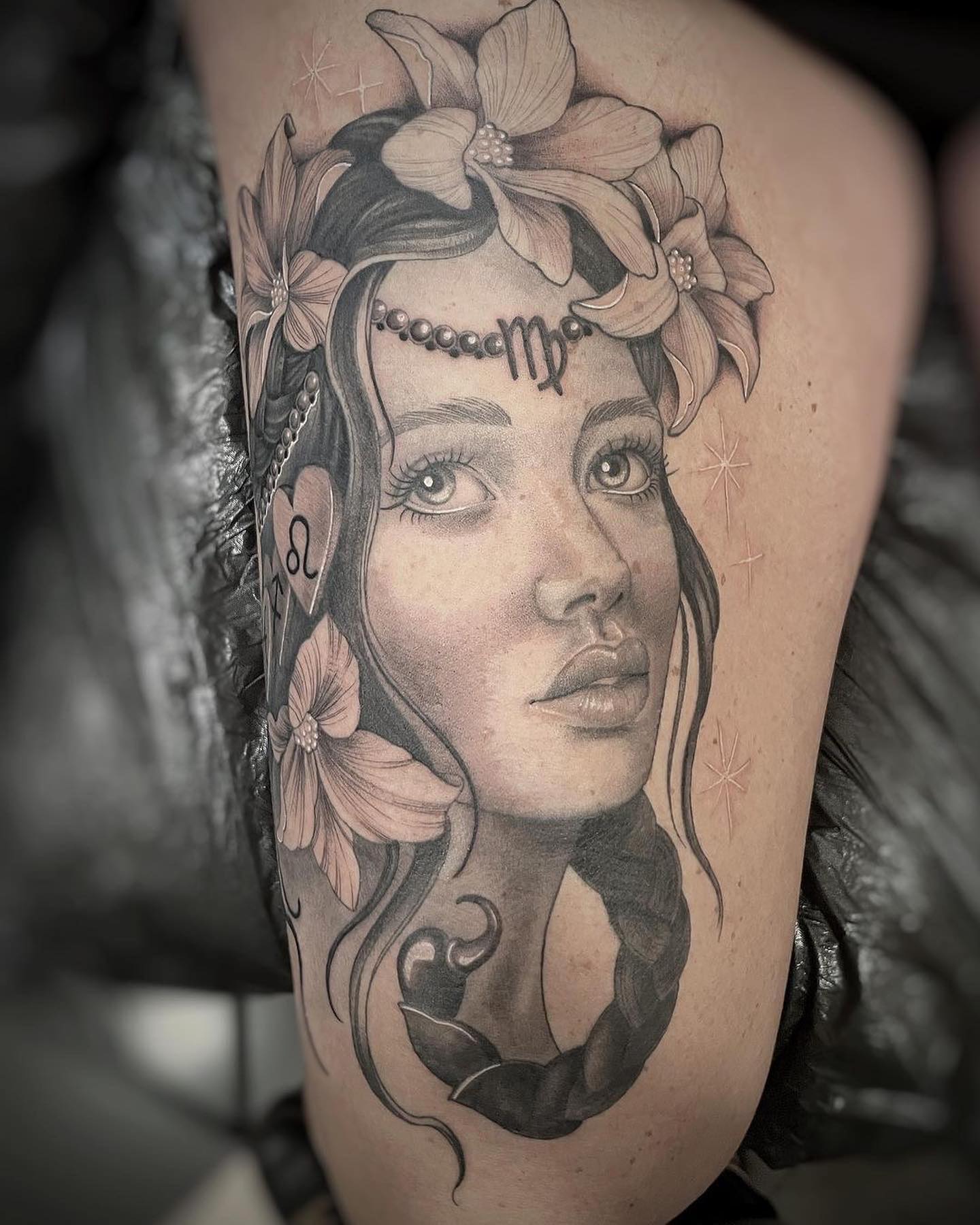 Virgo And Scorpio Tattoo Tattoo on skin