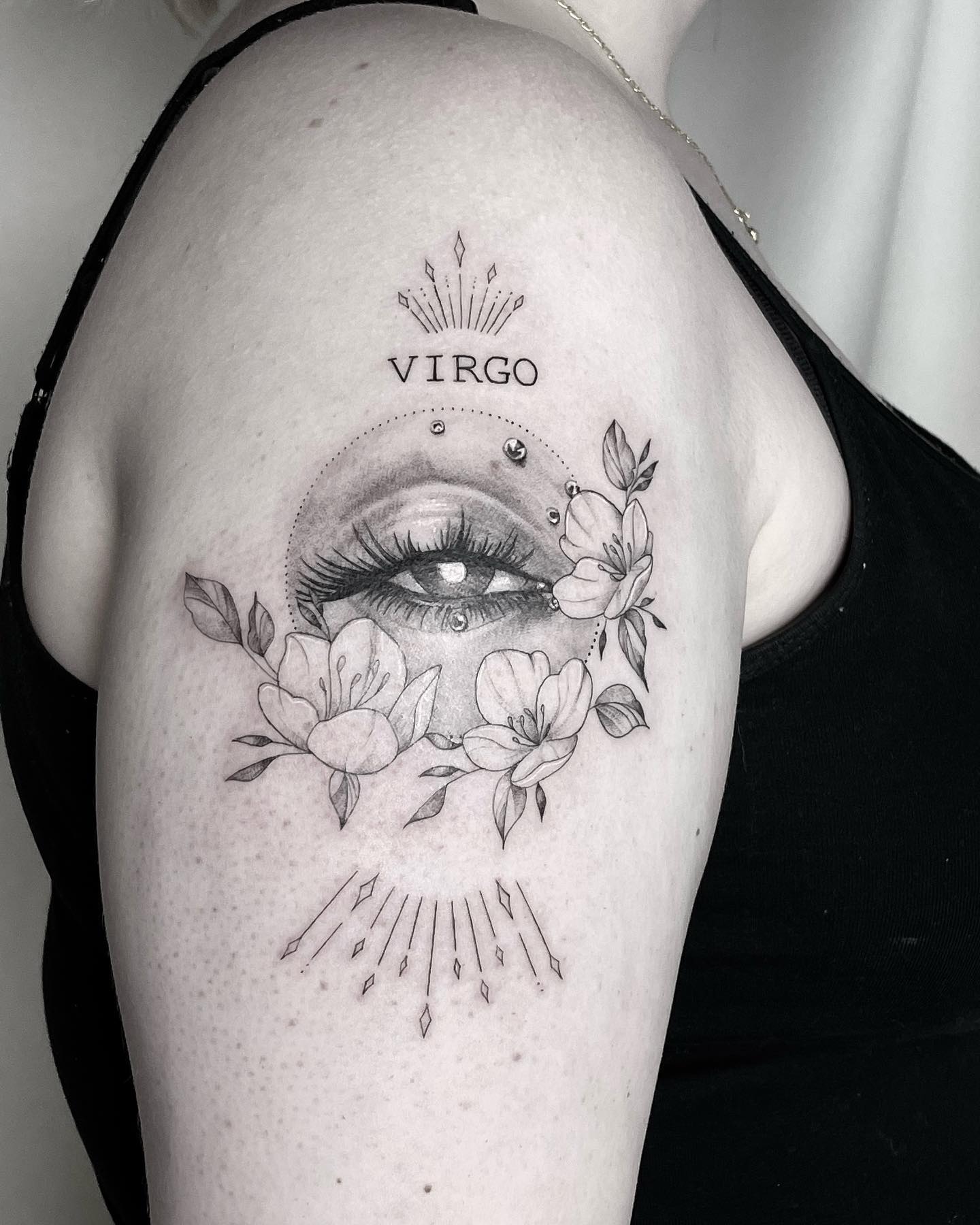 Virgo Birth Flower Tattoo Tattoo on skin