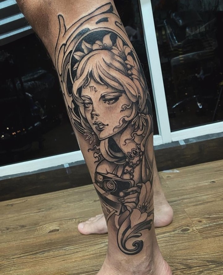 Virgo Flower Tattoo Tattoo on skin