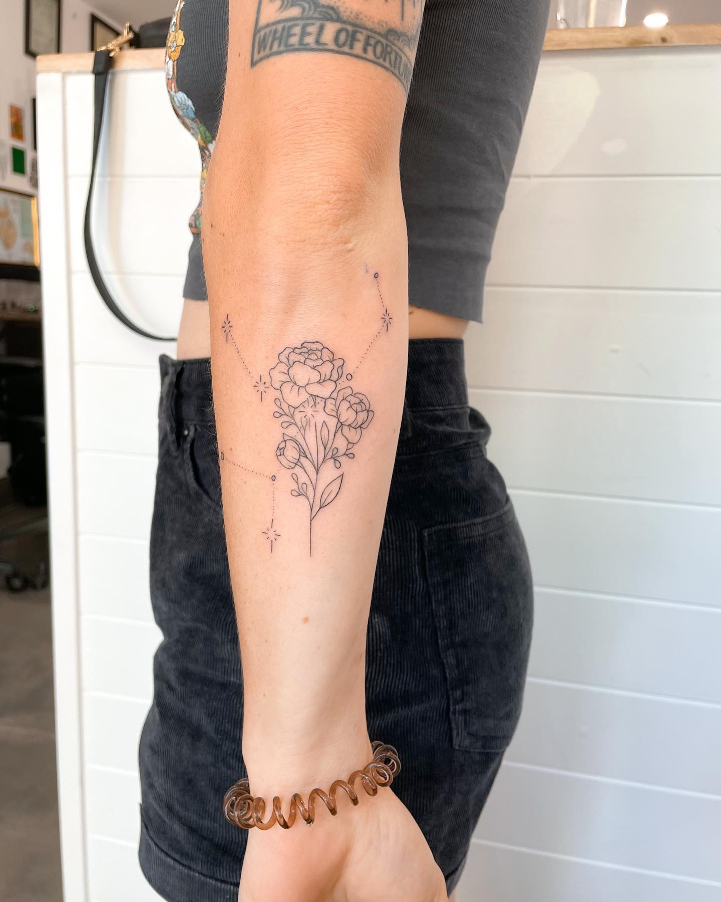 Virgo Flower Tattoo Tattoo on skin