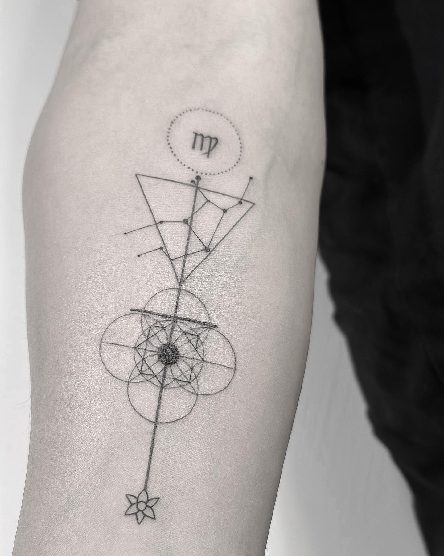 Virgo Geometric Tattoo Tattoo on skin
