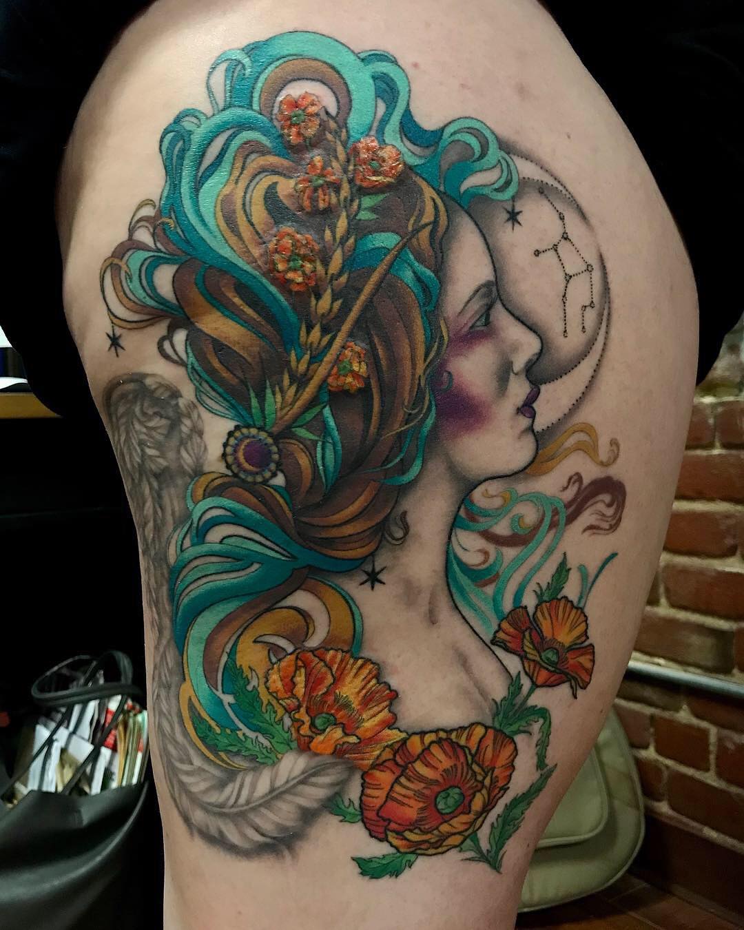 Virgo Goddess Tattoo Tattoo on skin