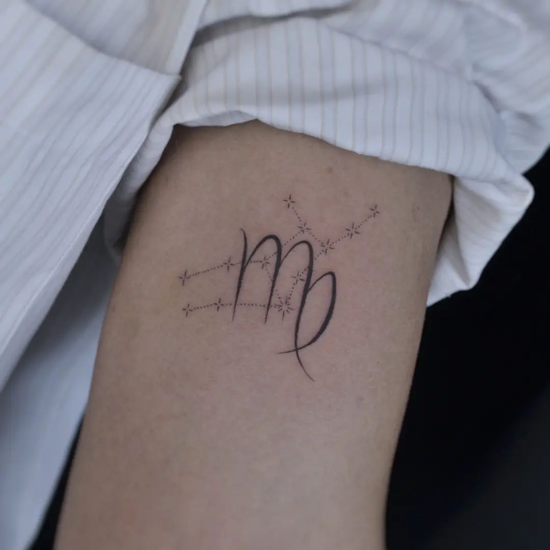 Virgo Sign Tattoo Tattoo on skin