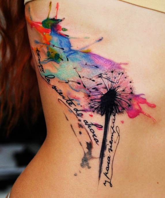 Beauty of Rainbow Lotus Tattoo on skin