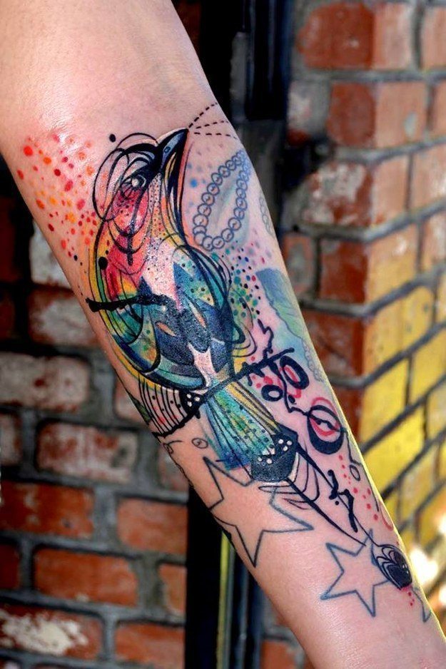 makes watercolor tattoos Tattoo on skin