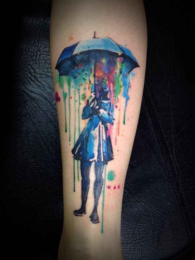 solid black outlines Tattoo on skin
