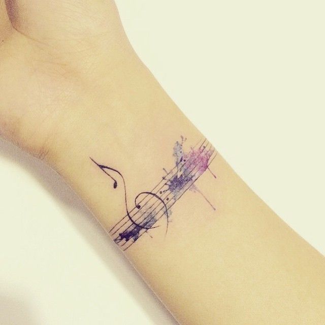 watercolor paintings Tattoo on skin