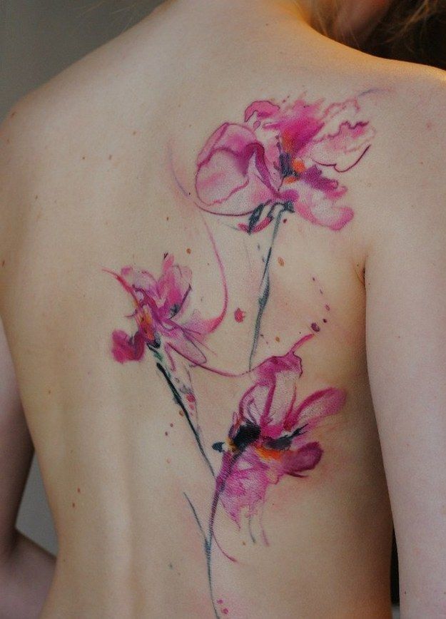 watercolor tattooing Tattoo on skin