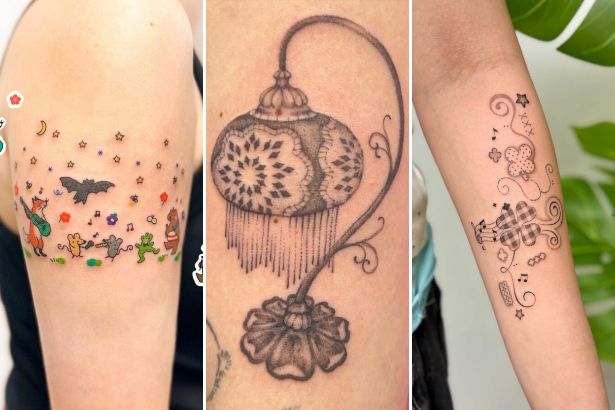 35+ Whimsical Tattoo Ideas Flowing With Storybook Magic and Wonder Featured 3-Panel Lookbook Collage