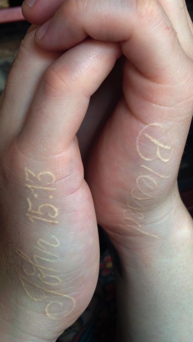 Biblical Expressions in Text White Ink Tattoo Tattoo on skin