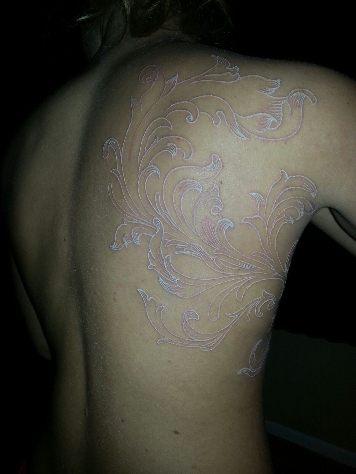 Fearless. Fashionable. Filigree on the Physique White Ink Tattoo Tattoo on skin