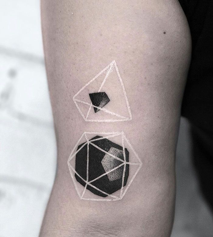 Geometric White Ink Tattoo Tattoo on skin