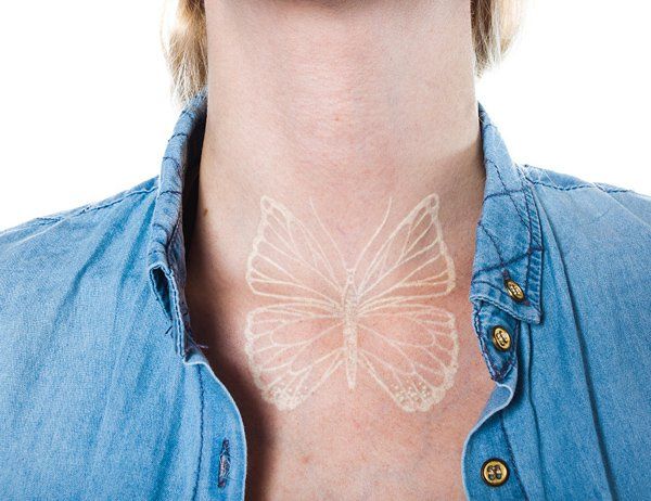 The Power of Change, Resurrection, and Rebirth White Ink Tattoo Tattoo on skin