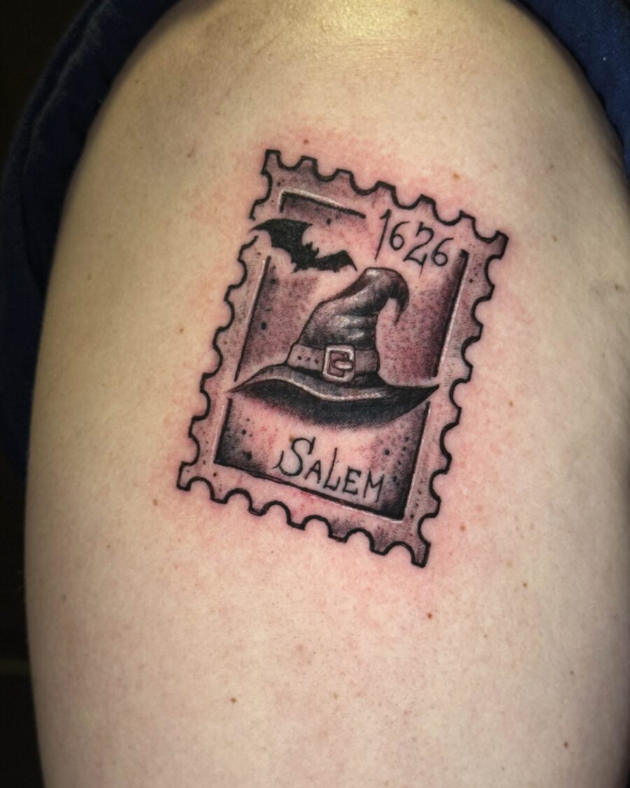 Witch hat tattoo inspired by Salem lore Tattoo on skin