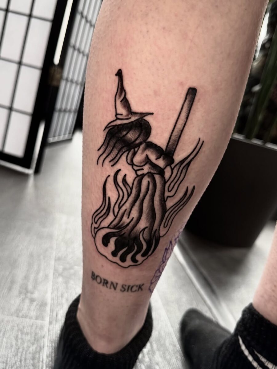 Witch hat tattoo with a mystical vibe Tattoo on skin