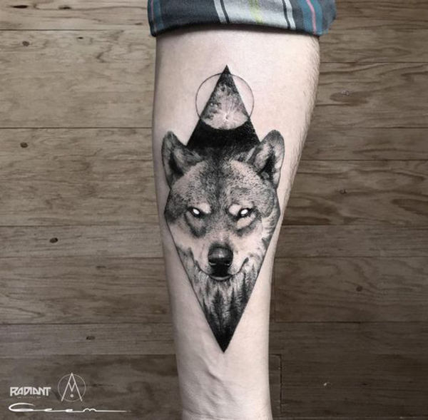 Realistic Howling Wolf Tattoos Tattoo on skin
