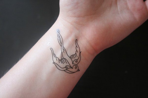 A dove wrist tattoo Tattoo on skin