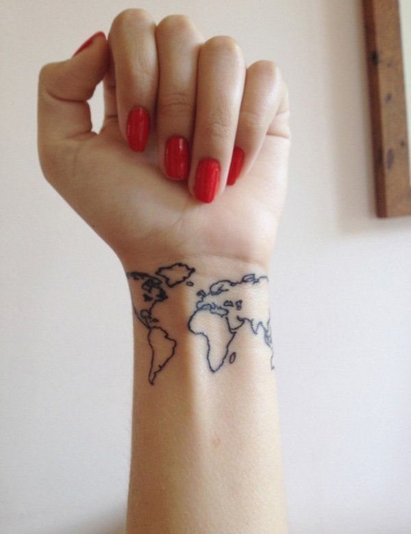 A maps wrist tattoo Tattoo on skin