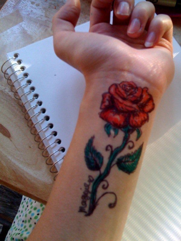 Carnation flower tattoo Tattoo on skin