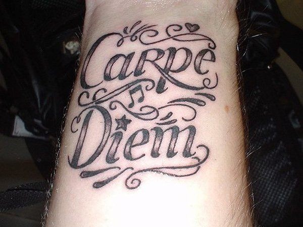 Carpe Diem wrist tattoo Tattoo on skin