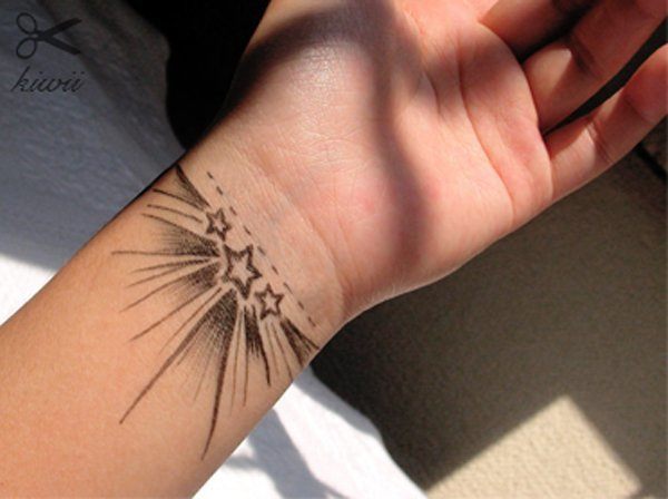 Star tattoo on wrist Tattoo on skin