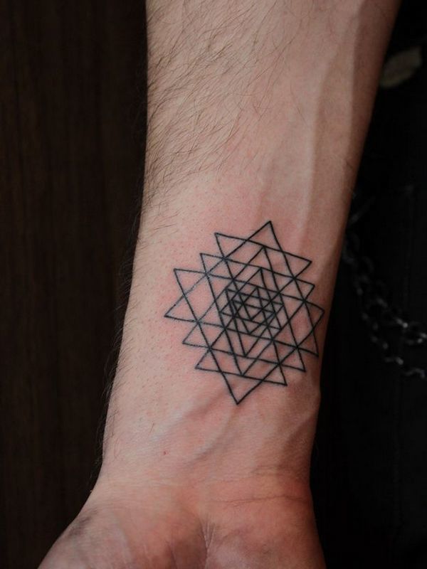 The Infinity interlocking Triangle Wrist Tattoo Tattoo on skin