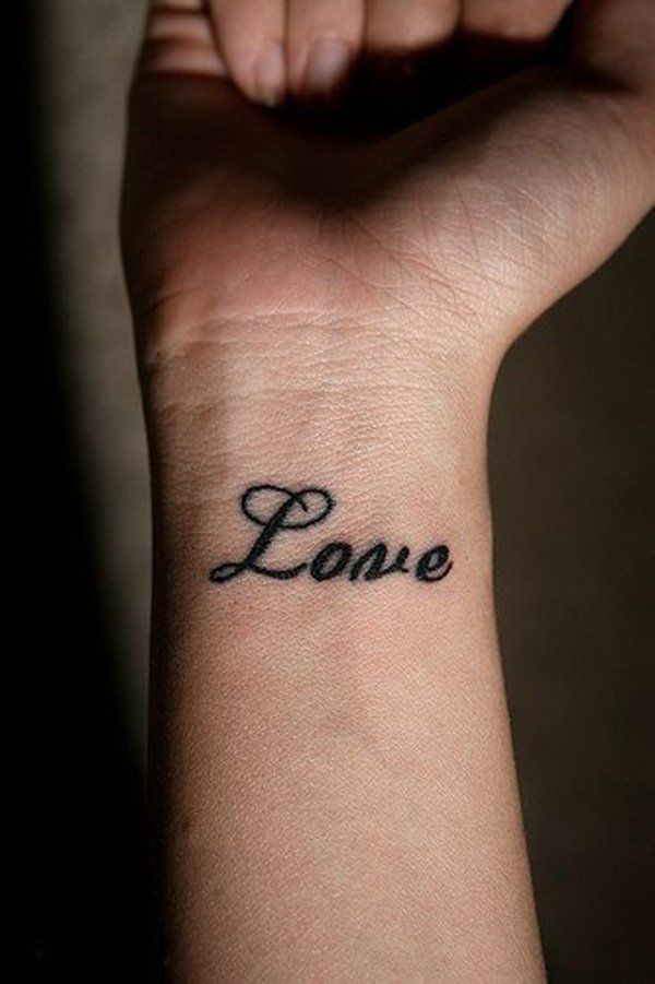 The love wrist tattoo Tattoo on skin
