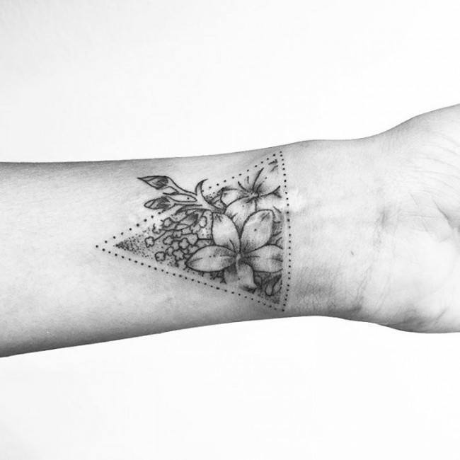 The Secret of life Triangle Wrist Tattoo Tattoo on skin