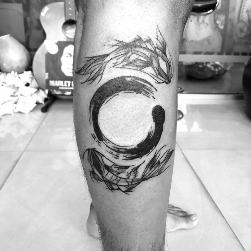 Black & White Yin-Yang Sketch Tattoo yin yang tattoos