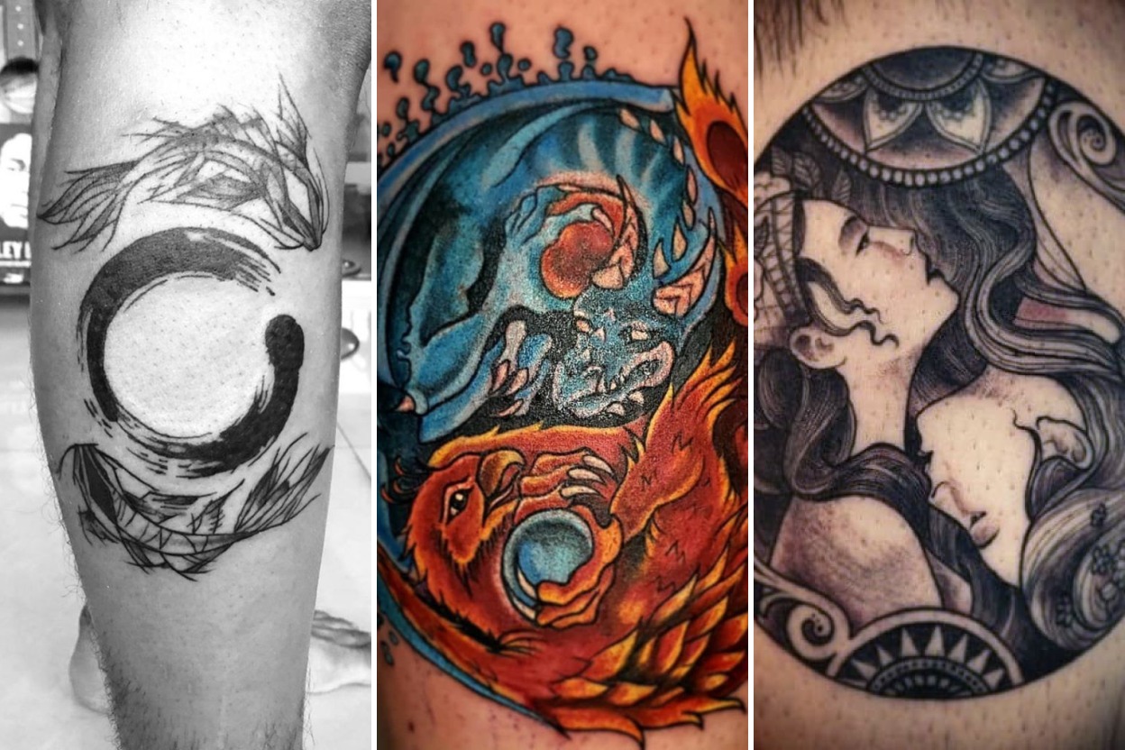 25+ Yin Yang Tattoos Harmonizing Duality and Natural Equilibrium Featured 3-Panel Lookbook Collage