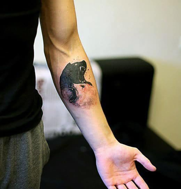 Polar Bear Yin-Yang Black & White Tattoo Tattoo on skin